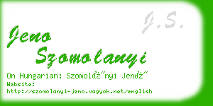 jeno szomolanyi business card